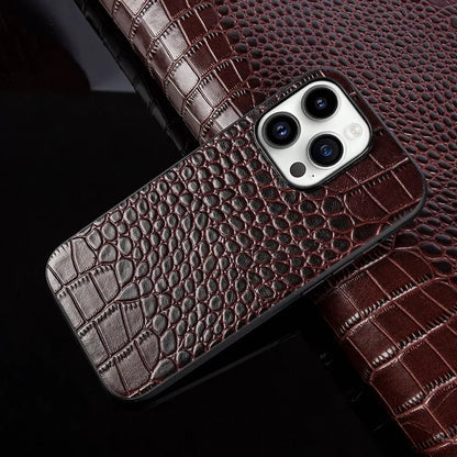 For iphone 14 pro case Crocodile Genuine Leather Cover Etui Coque Shockproof for Funda iphone15pro XR XSMax 11 8plus 12 Carcasa