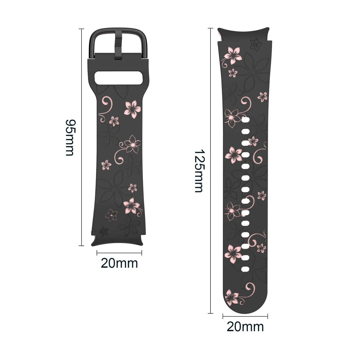 Silicone Band for Samsung Galaxy Watch 7 6 5 4 FE/5Pro 45mm No Gaps Sport Correa Engraved Galaxy Watch6 Classic 43mm 47mm Strap