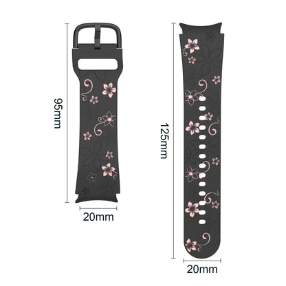 Silicone Band for Samsung Galaxy Watch 7 6 5 4 FE/5Pro 45mm No Gaps Sport Correa Engraved Galaxy Watch6 Classic 43mm 47mm Strap