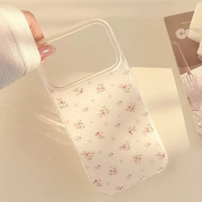 Pink Flower Pattern Phone Case For iPhone 17 18 Pro Max 16 15 14 13 12 11 Pro Plus 16e 17e Air X XR XS 7 8 Plus Soft Back Cover