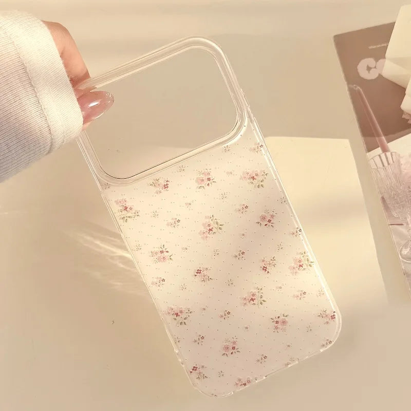Pink Flower Pattern Phone Case For iPhone 17 18 Pro Max 16 15 14 13 12 11 Pro Plus 16e 17e Air X XR XS 7 8 Plus Soft Back Cover