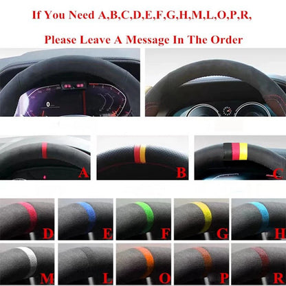 Car Steering Wheel Cover Non-slip Carbon Fiber Suede Braid For Honda Civic 10 2016-2021 CR-V CRV 2017-2021 Clarity 2018-2021
