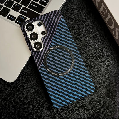 For Magsafe Magnetic Phone Case For Samsung Galaxy S25 S23 S24 S22 S21 S26 Ultra Plus Luxury Thin Slim Carbon Fiber Bumper Cover