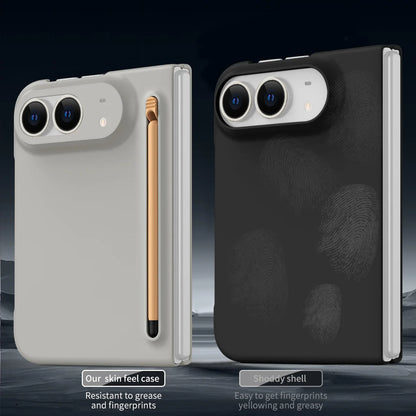 For iPhone Duo Case Ultra-Thin Skin-Friendly Matte With Tempered Film Touch Pen Folding Shockproof Protection Cover Accessories