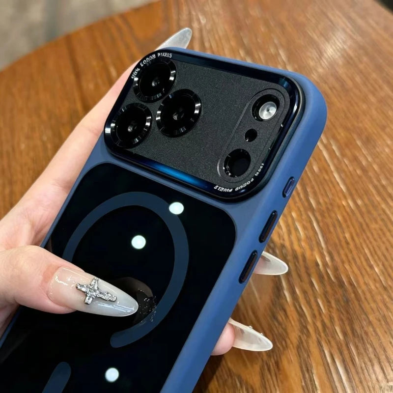 Clear Magnetic Phone Case for iPhone 18 Pro 11 12 13 16 17 ProMax Air 14 15 For Magsafe Luxury Wireless Charging Protector Cover