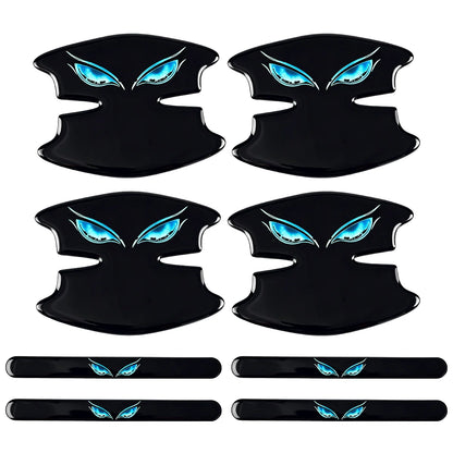8Pcs Universal Car Door Handle Bowl Anti-Scratch Stickers Evil Eye Pattern Protector Decals For Sedan SUV Pickup Auto Accessorie