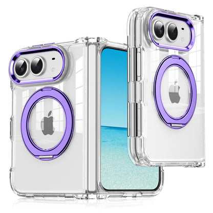 Case For Apple iPhone Duo For Foldable iPhone Duo For Magsafe With  Magnetic 360 Adjustment Stand Protection Clear Acrylic Cover