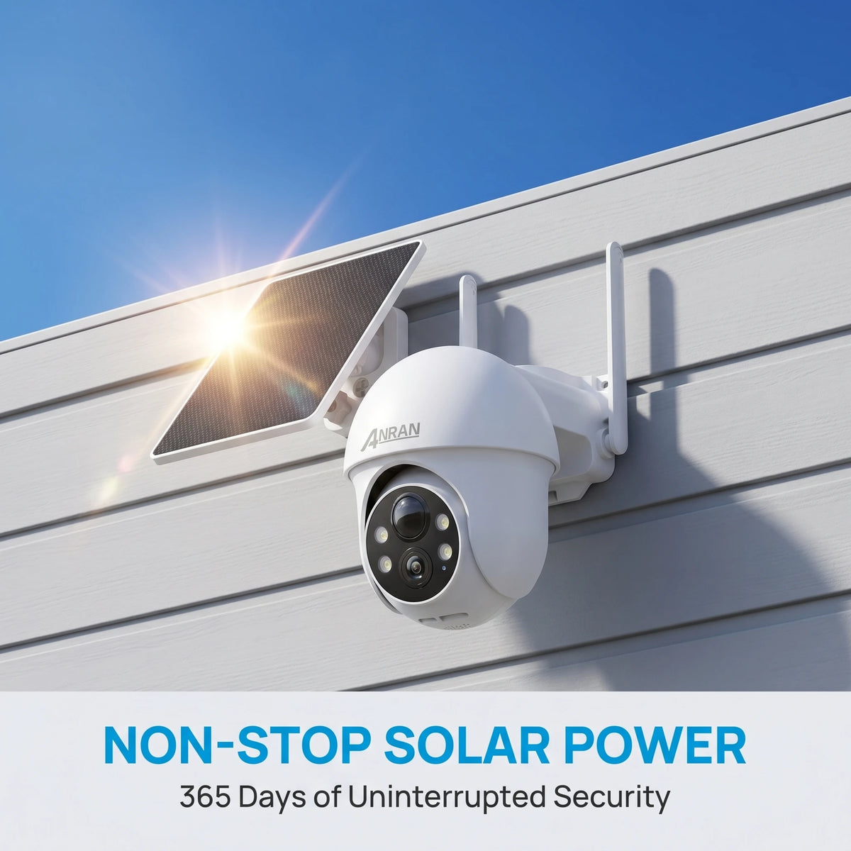 ANRAN 5MP Wifi Solar Camera 360° Rotation Security Surveillance Camera Outdoor Wireless Human Detection Custom Detection Area