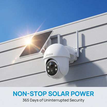 ANRAN 5MP Wifi Solar Camera 360° Rotation Security Surveillance Camera Outdoor Wireless Human Detection Custom Detection Area
