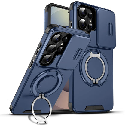 For Samsung S26 S25 S24 S23 Plus Ultra Magnetic Bracket Phone For Samsung S25 24 23 FE S26 25 Edge Sliding Window Anti Fall Case