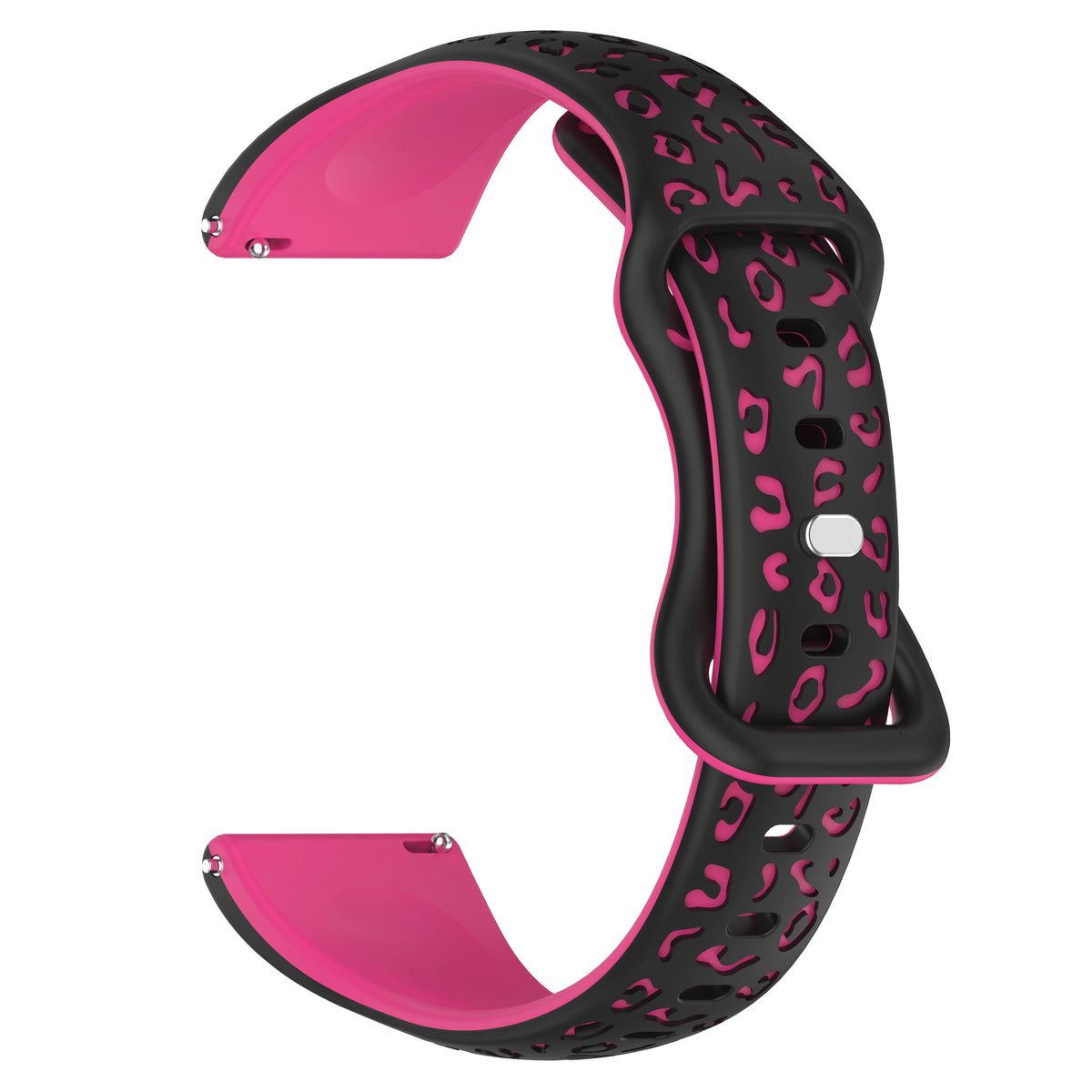 Silicone Leopard Engraved Watch Band, Soft Breathable Sport Strap, 16/18/20/22MM Compatible with Amazfit GTR, Huawei, Xiaomi