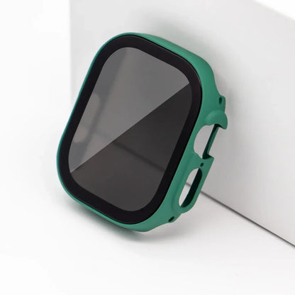 Privacy Glass+Case for Apple Watch 49mm 45mm 41mm 44mm 40mm Tempered Anti-Peeping Screen Protector for IWatch 8 7 6 5 4 9 Cover