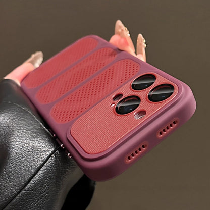 Luxury Matte Soft Heat Dissipation Mesh Hole Case For iPhone 17 16 15 14 13 12 Pro Max For Magsafe Magnetic Shockproof Cover