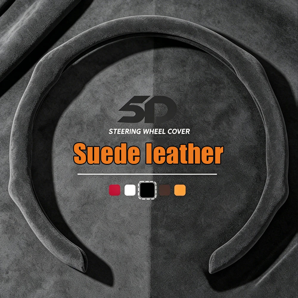 Premium Non-slip Suede Leather Car Steering Wheel Cover Booster Cover For Geely Coolray Boyue Okavango  Icon Emgrand X7 EX5