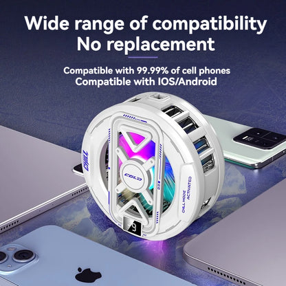 K51 AI Mobile Cooler Magnetic Back-clip Ice Cooling Radiator Digital Display RGB Light Gaming Cooler Temperature Control