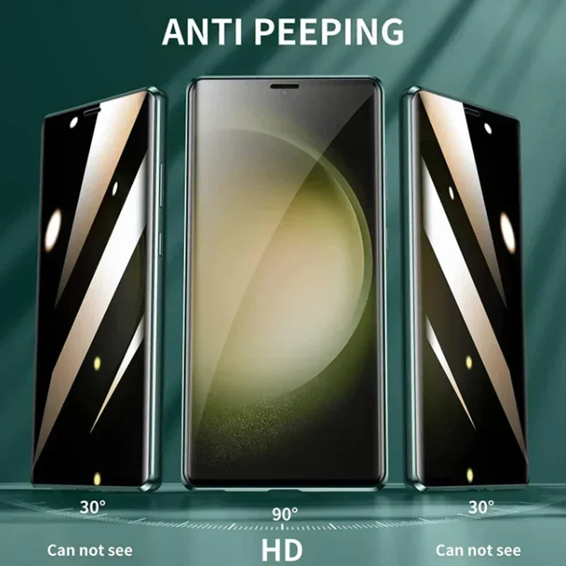 360 ° Protection Anti Peeping Metal Magnetic Case For Samsung Galaxy S26 S25 S24 S23 S22 Ultra Plus Double-Sided Glass Snap Lock