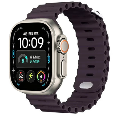 Ocean Silicone strap For Apple Watch Ultra 4 3 2 1 Band 49mm 12 11 10 9 8 7 46mm 45mm 41mm band iWatch 6 5 4 SE3 44mm 40mm 42mm