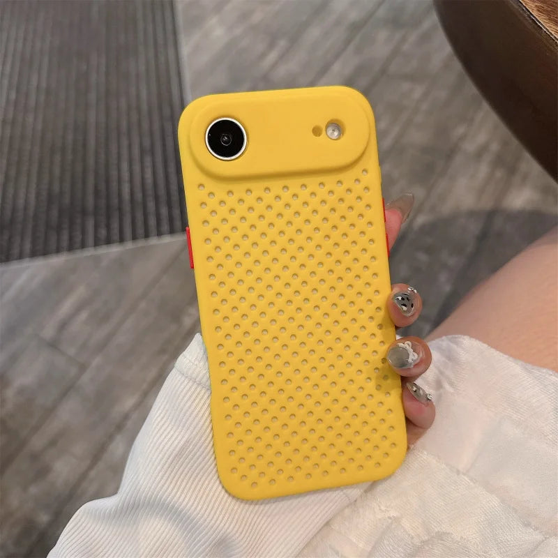 Heat Dissipation Breathable Cooling Phone Case For iPhone 17 Air 16 16e 15 14 13 12 Mini 11 Pro Max Plus Soft Silicone Cover