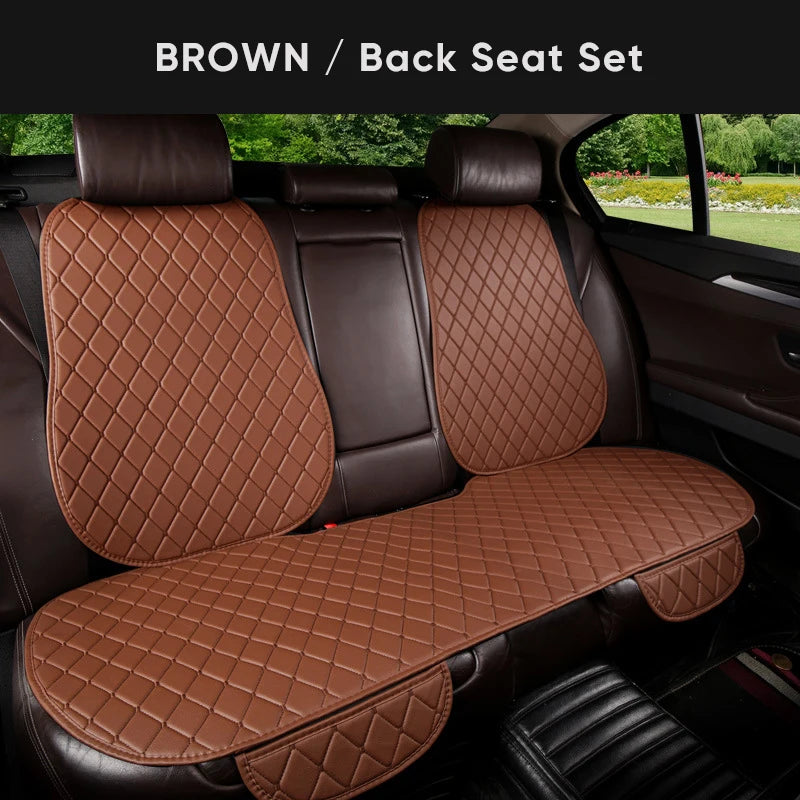 Karcle PU Leather Car Seat Covers Full Set Anti Slip Car Seat Cushion Rear Seat Protector Universal Waterproof Car Seat Pad