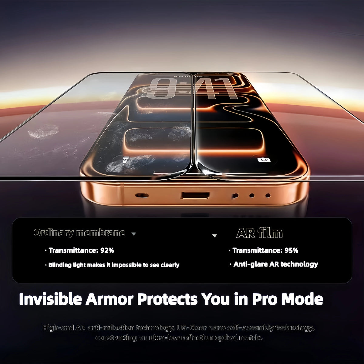 AR Tempered Glass Screen Protector for iPhone 17 Pro Max Compatible with iPhone 17 16 17Pro 13 14 15 - Phone Film Protection