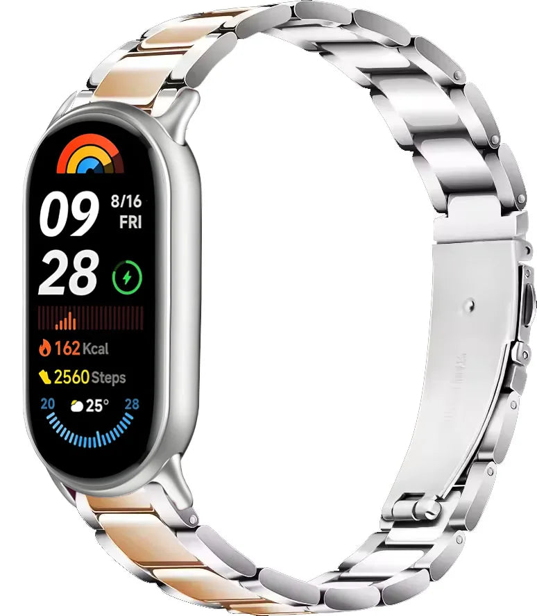 Metal Strap For Xiaomi Band 10 9 8 Belt Smartwatch Stainless Steel Mi Band 9 Bracelet Wristband Miband 11 Watchband Accessories