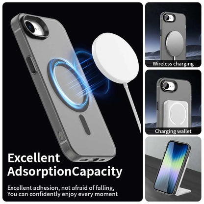 Magnetic Wireless Charging Case For Apple iPhone 17e 16e 16 Pro Max 15 14 Plus Cover Candy Colors Transparent Back Shell Coque