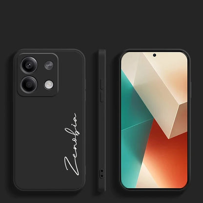 For Xiaomi Redmi Note 13 Pro Plus 4G 5G Customized Personalized Name Initials Liquid Silicone Case Cover For Redmi Note 13pro