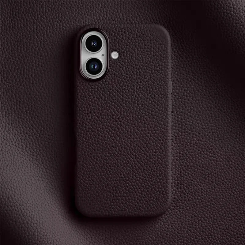 Melkco Genuine Leather Strong Magnetic Case For iPhone 16 Pro Max 16 Plus Coque Premium Cowhide Metal Camera Protection Cover