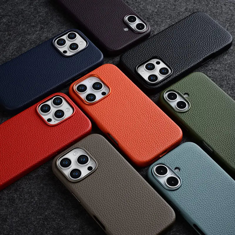 Melkco All-inclusive Genuine Leather Mobile Phone Case for IPhone 16 17 Plus with Magnetic Luxury Mobile Phone Protective Case