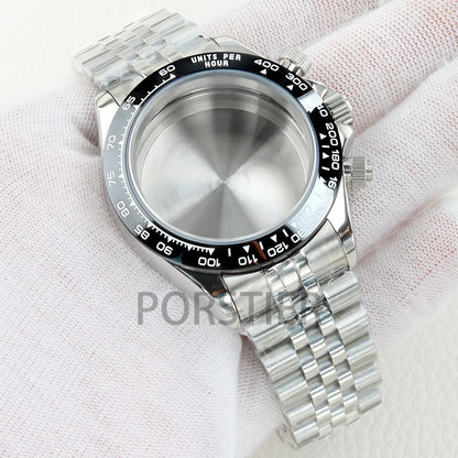 40mm VK63 Watch Case 100m Waterproof for Daytona VK63 VK64 Movement 316L Stainless Steel Presidential/Jubilee/Oyster Bracelet