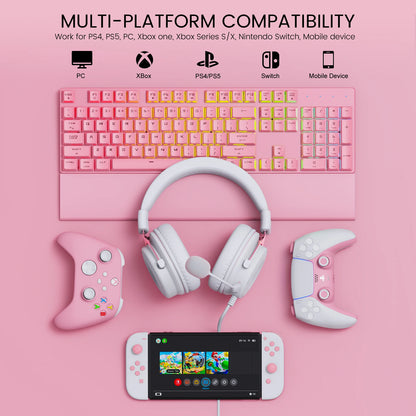 EKSA E900 PC Gaming Headphones 3.5mm Wired Headset Gamer Stereo Over-Ear Headphone with Detachable Microphone for PS4/PS5/Xbox