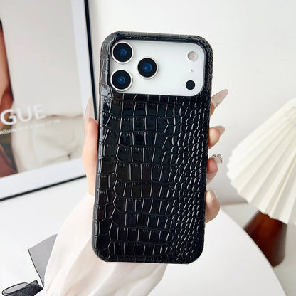 Advanced Solid Color Glossy Crocodile Skin Pattern Shockproof Protective Phone Cover Case for iPhone 17 16 15 14 Pro Max 17Air