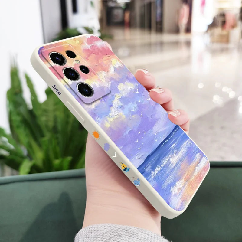 Sky Painting Phone Case For Samsung Galaxy S25FE S24 S23 S22 S21 S20 S10 S10E Ultra Plus FE Note 20 Ultra 10 Plus Cover