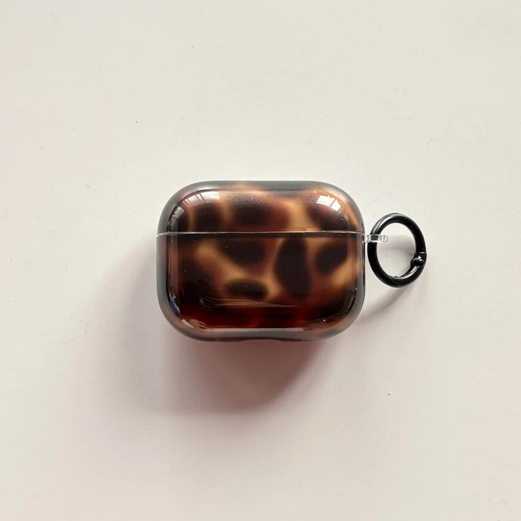 Autumn Winter Retro Brown Amber Pattern With Hook Shockproof Protective Earphone Cover Case for AirPods 1 or 2 3 4 5 Pro 2 Pro 3
