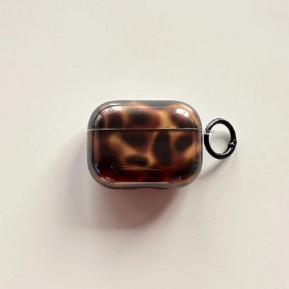 Autumn Winter Retro Brown Amber Pattern With Hook Shockproof Protective Earphone Cover Case for AirPods 1 or 2 3 4 5 Pro 2 Pro 3