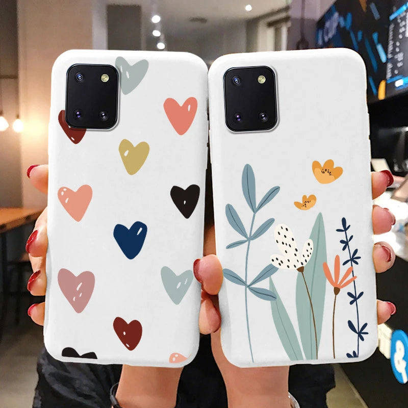 Soft Case For Samsung Galaxy Note 10 Lite Phone Cover Cute Flowers Butterfly Fundas TPU Coque For Samsung Note 10 Lite Bumper