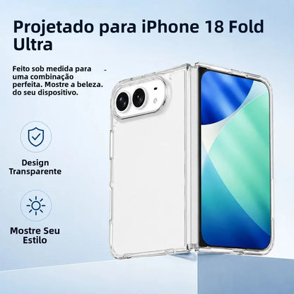 Transparent Phone Case For iPhone Duo 18 Fold 17 16 15 14 Plus 13 12 11 Pro Max Clear Shockproof Bumper Cover Protective Funda