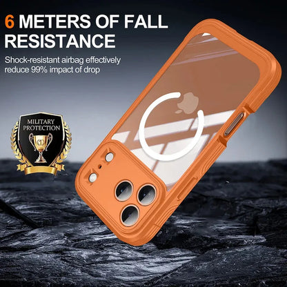 For MagSafe Wireless Charging 360° Fully Protected Double-sided Transparent Magnetic Case For iPhone 17 Pro Max&Air Back Cover