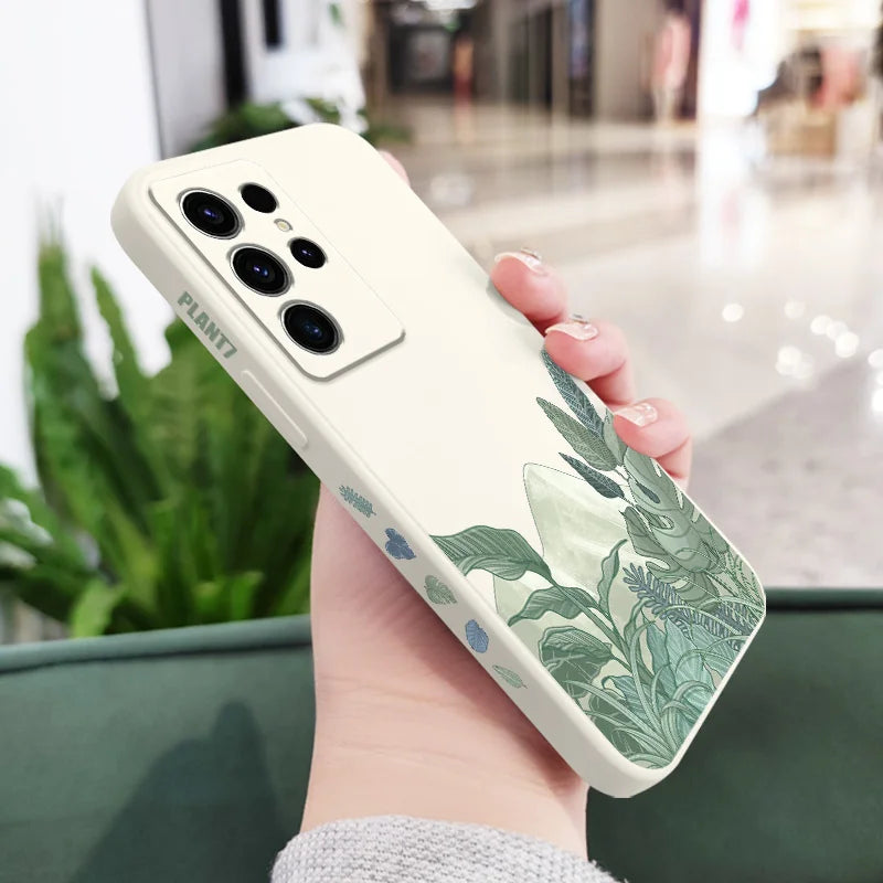 Forest Plant Phone Case For Samsung Galaxy S25 S24 S23 S22 S21 S20 S10 S10E Ultra Plus FE Note 20 Ultra 10 Plus Cover