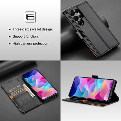 Business Leather Flip Case For Samsung Galaxy S25 S24 S26 Ultra S23 S22 S21 S20 Plus FE S25Edge S10 Magnetic Wallet Card Cover