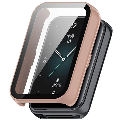 Tempered Glass + PC Case For Honor Band 9 Smart Watch All-Around Screen Protector Hard Bumper for Huawei Honor Band9 Cover