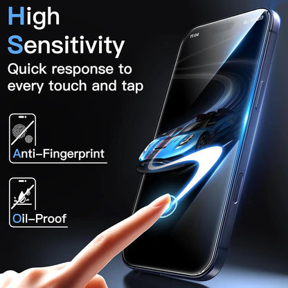 3Pcs Tempered Glass For iPhone 18 17 16 15 14 13 12 11 Pro Max Plus XR Oleophobic Coating Screen Protector Protective Glass Film