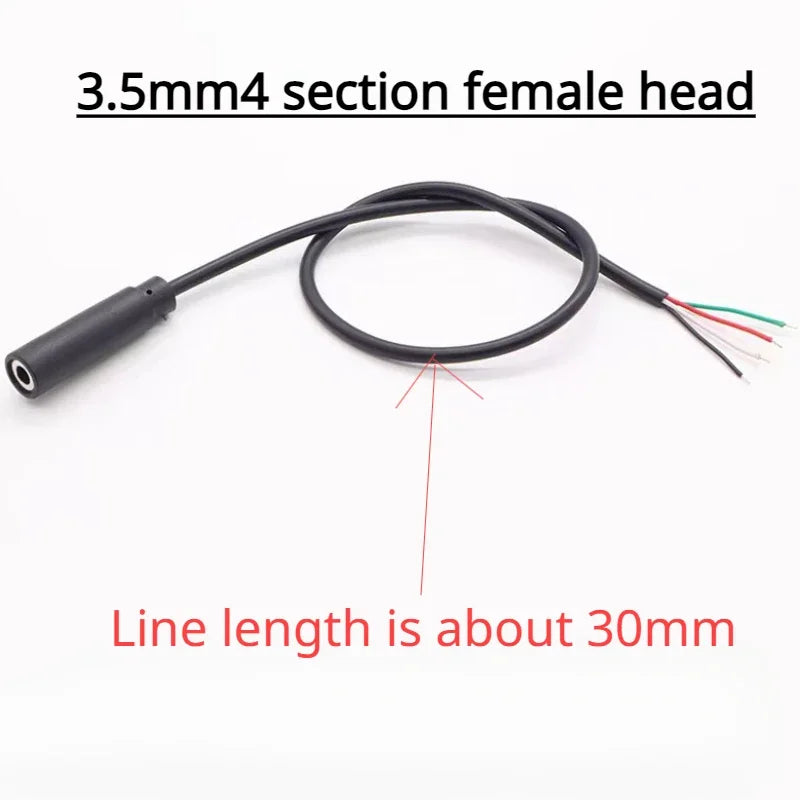 2.5mm 3.5mm 1/8'' Mono/Stereo Male Plug Female Jack Connector 2/3/4 Pole Pin AUX Extension Wire DIY Audio Headphone Repair Cable