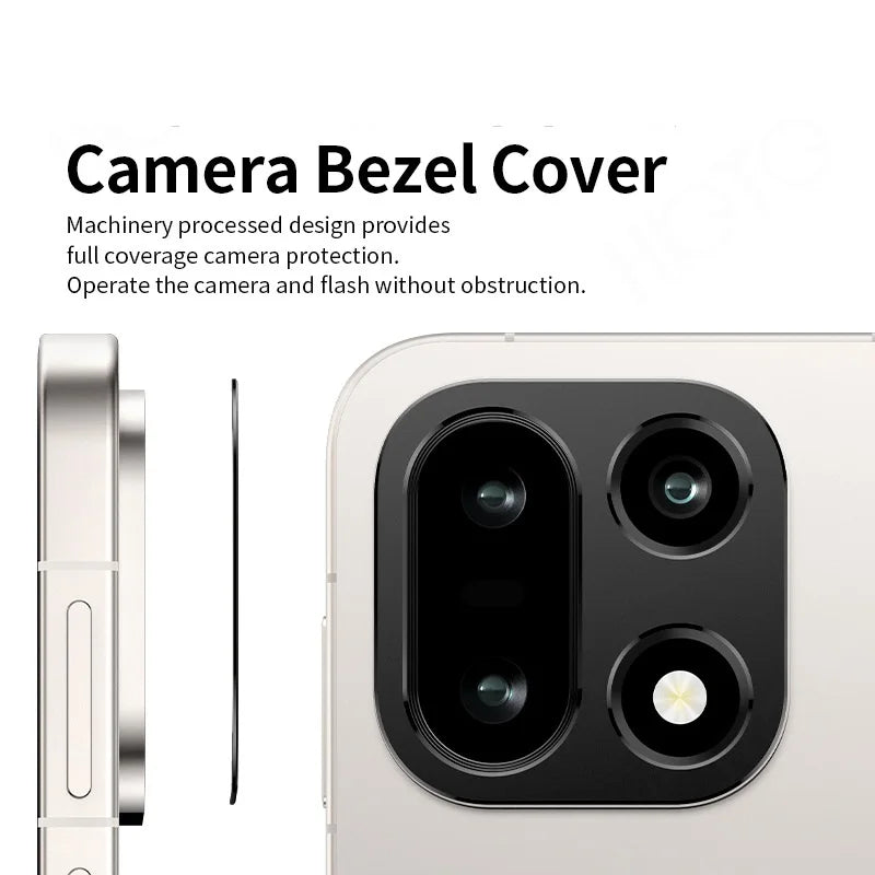 for OnePlus 15 Camera Bezel Cover Anti Scratch Black Metal Film Super Slim Hollow Lens Protector Cap Sticker