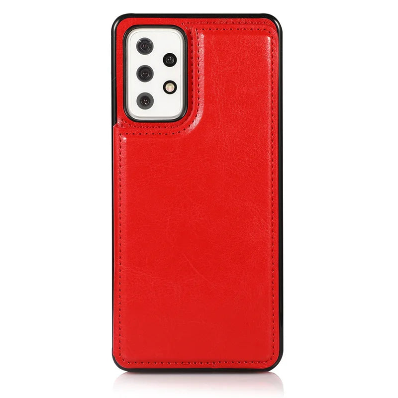 Leather Case For Samsung Galaxy S23 S22 S21 S20 FE S10 S9 S8 Note 20 10 9 8 Ultra Plus Card Slots Stand Holder Phone Bag Cover