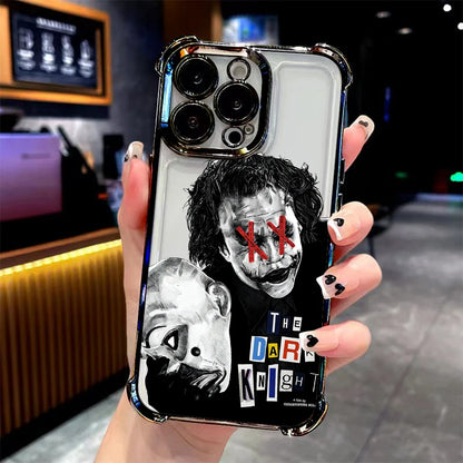 Cool Crazy j-jokers Plating Phone Case For iPhone 17 16e 16 15 14 13 12 11 Pro Max XR XSMax 7 8 Mini Air Plus Anti-Fall Airabag