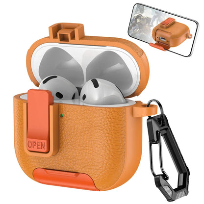 with Carabiner Lock Phone Stand Protective Case for Airpods 4 3 2 1 Pro Cover Cases Shockproof Sleeve for Airpods Pro 1 2 3 4th