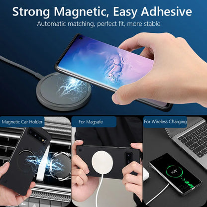 Frameless Magnetic For Magsafe Slim Case For Samsung Galaxy S9 S10 Plus S10Plus S9Plus Wireless Charging Hard Back Cover