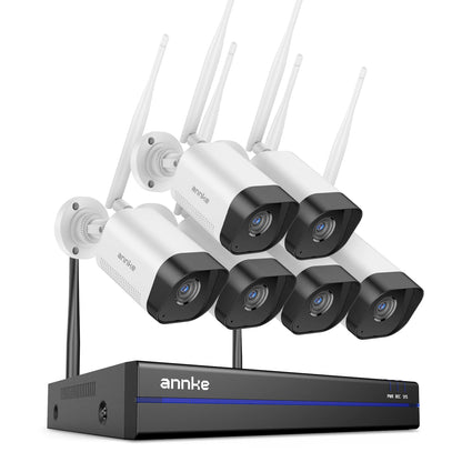 ANNKE WiFi Video Surveillance System with 5MP NVR 3MP IP Cameras Audio Recording Security Cameras AI Detection CCTV Cameras Kit