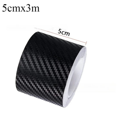 3D Carbon Fiber Sticker Paste Car Threshold Protective Film Anti Scratch Waterproof Matte Black Nano Sticker for Car Body